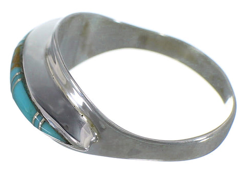 Southwest Turquoise Sterling Silver Ring Size 4-3/4 EX44918